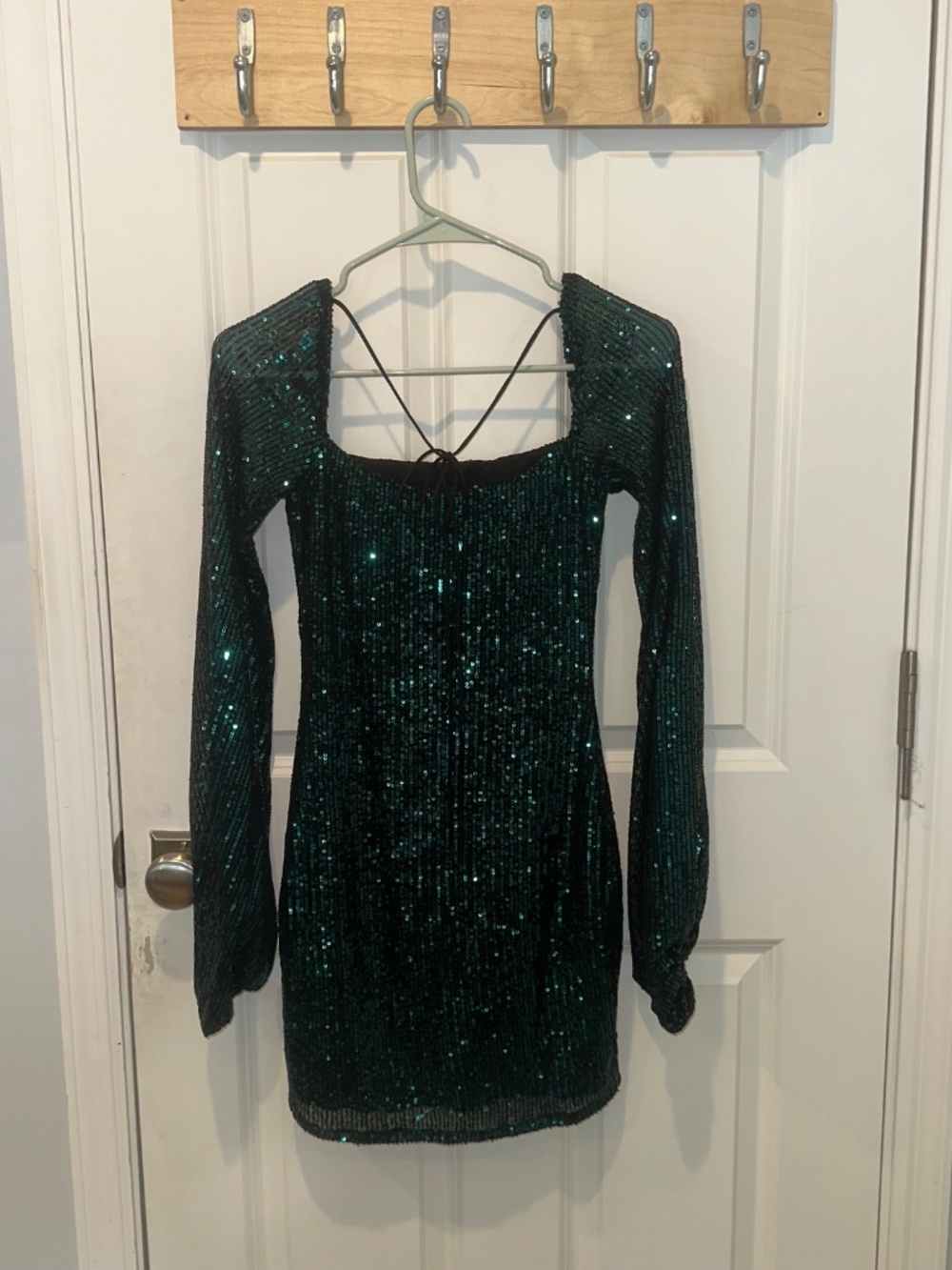 Lucy in the Sky Sequin Long Sleeve Dress Green